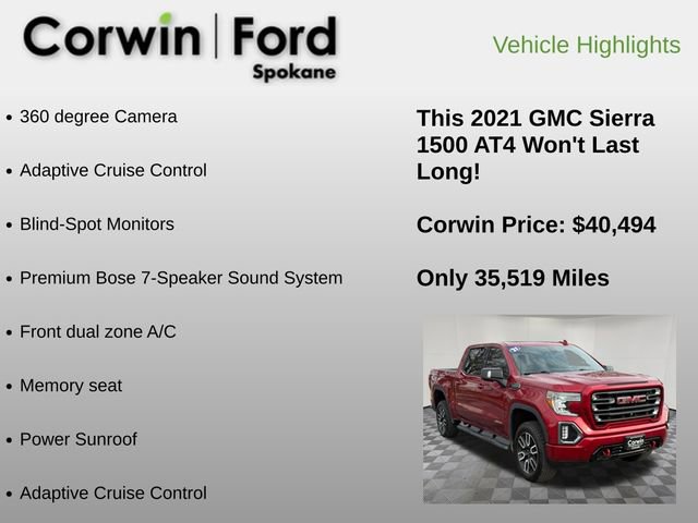 Used 2021 GMC Sierra 1500 AT4 w/ AT4 Value Package image 12
