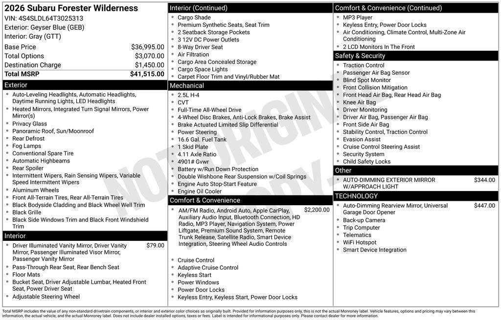 Used 2026 Subaru Forester Wilderness AWD/4WD image 6