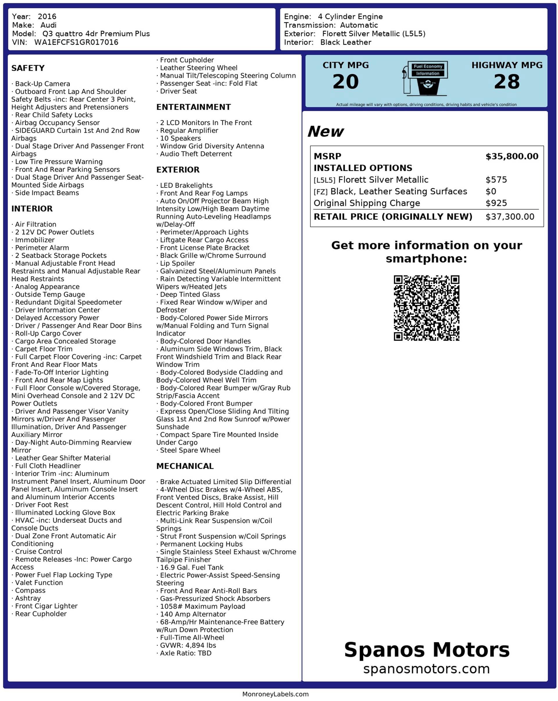 Used 2016 Audi Q3 2.0T Premium Plus AWD/4WD image 3