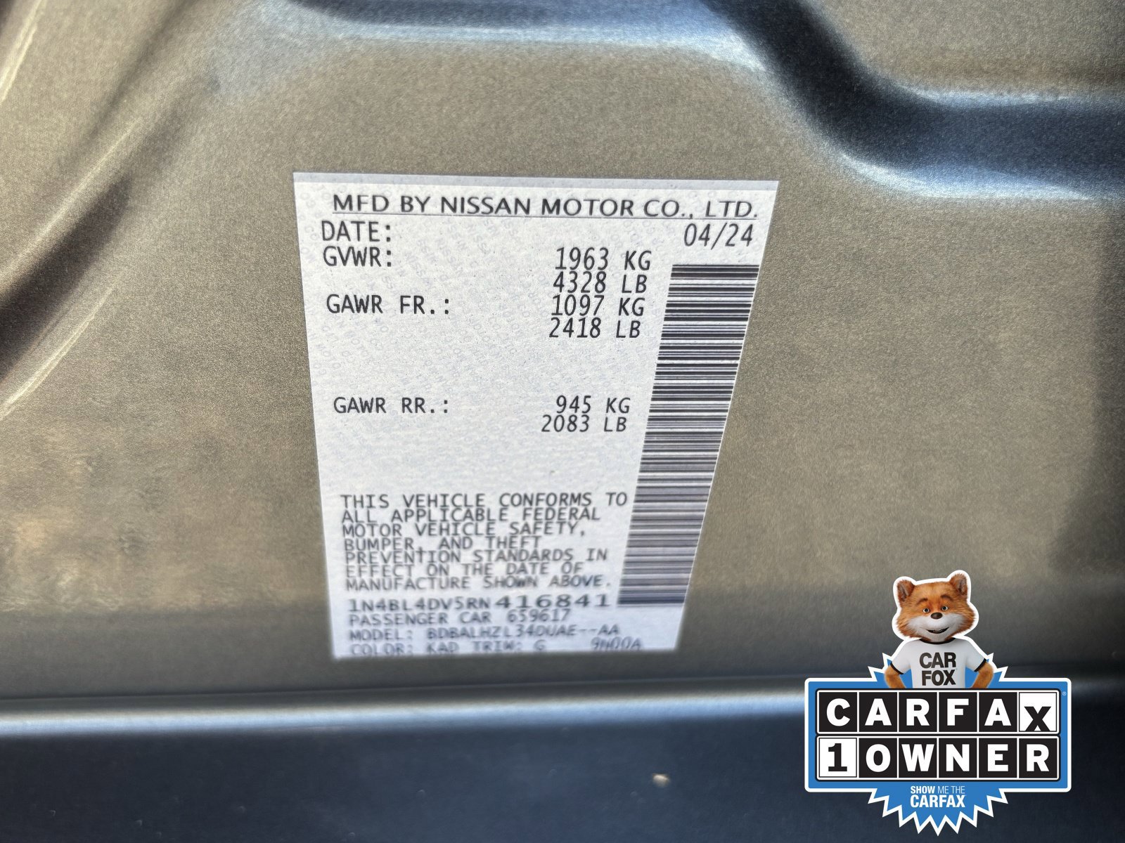 Certified 2024 Nissan Altima 2.5 SV w/ SV Premium Package FWD image 35