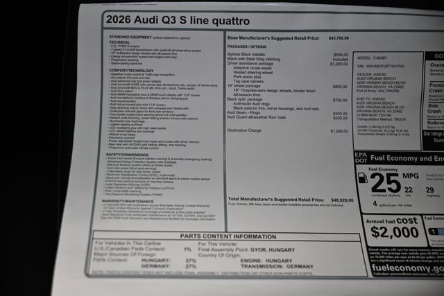 New 2026 Audi Q3 quattro 2.0T image 28