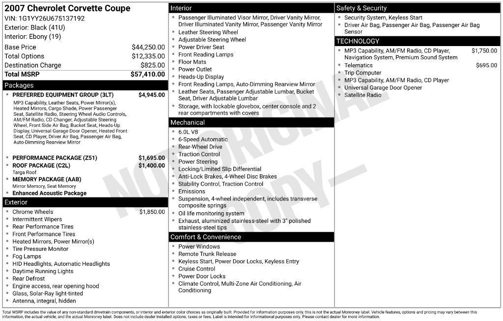 Used 2007 Chevrolet Corvette Coupe w/ Preferred Equipment Group RWD image 35