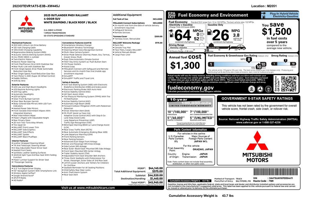Used 2023 Mitsubishi Outlander Ralliart AWD/4WD image 3