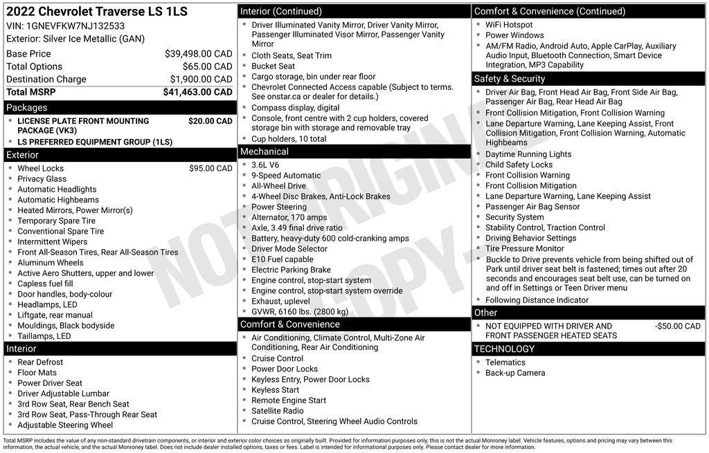 Used 2022 Chevrolet Traverse LS AWD/4WD image 2