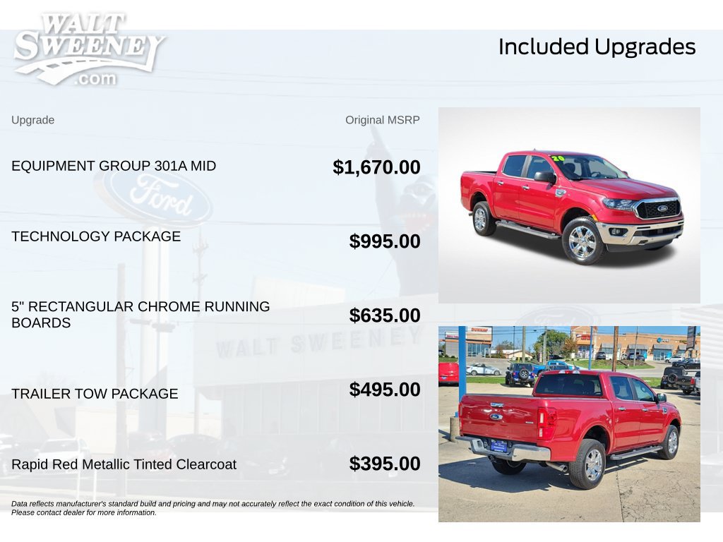 Certified 2020 Ford Ranger XLT w/ Equipment Group 301A Mid RWD image 12