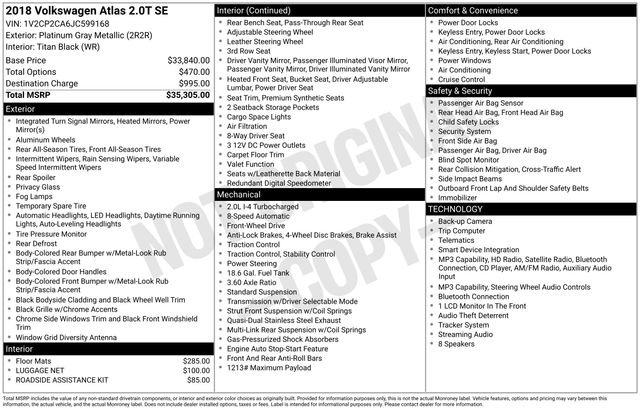 Used 2018 Volkswagen Atlas SE FWD image 15