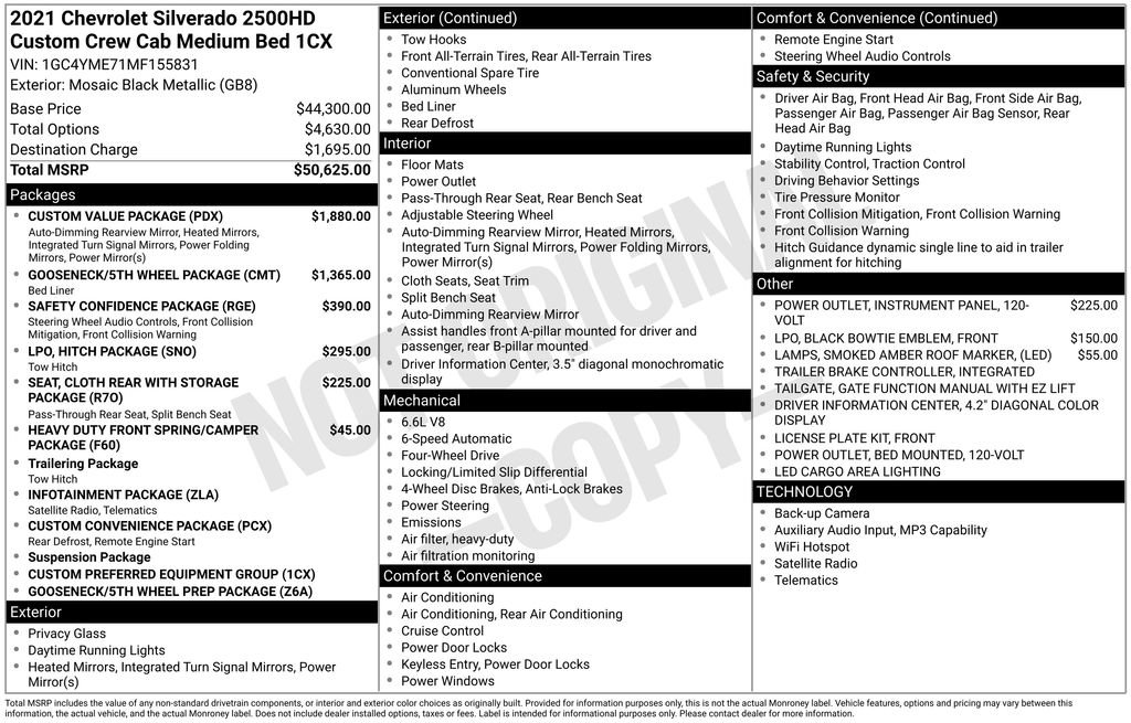 Used 2021 Chevrolet Silverado 2500 Custom w/ Custom Value Package AWD/4WD image 2