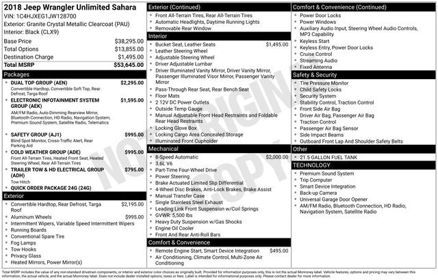 Used 2018 Jeep Wrangler Unlimited Sahara w/ Dual Top Group image 27