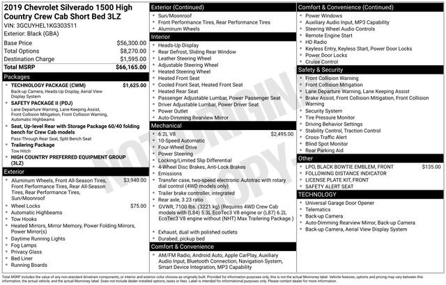 Certified 2019 Chevrolet Silverado 1500 High Country w/ Technology Package image 32