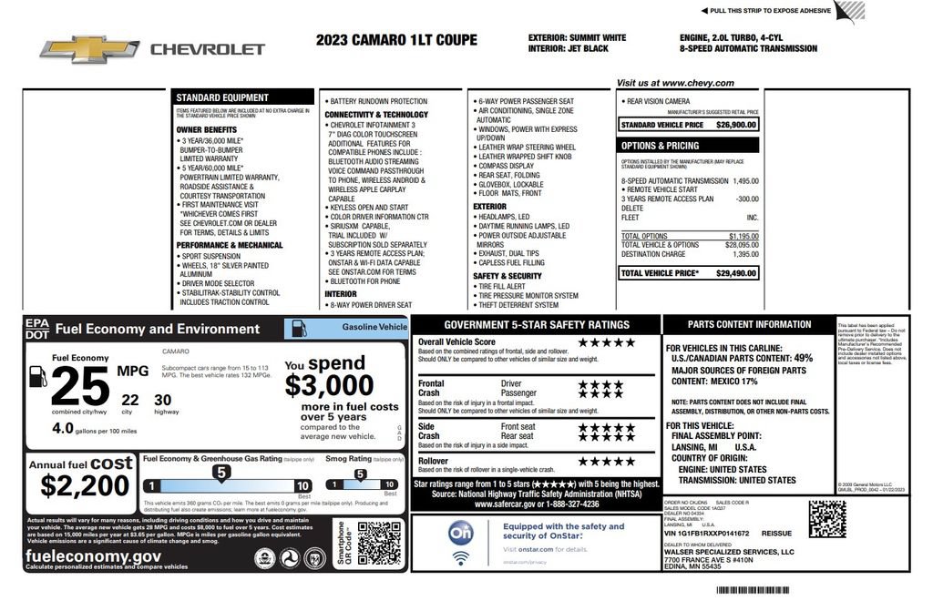Used 2023 Chevrolet Camaro LT RWD image 6