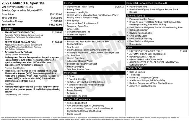 Used 2022 Cadillac XT6 Sport w/ Technology Package image 38