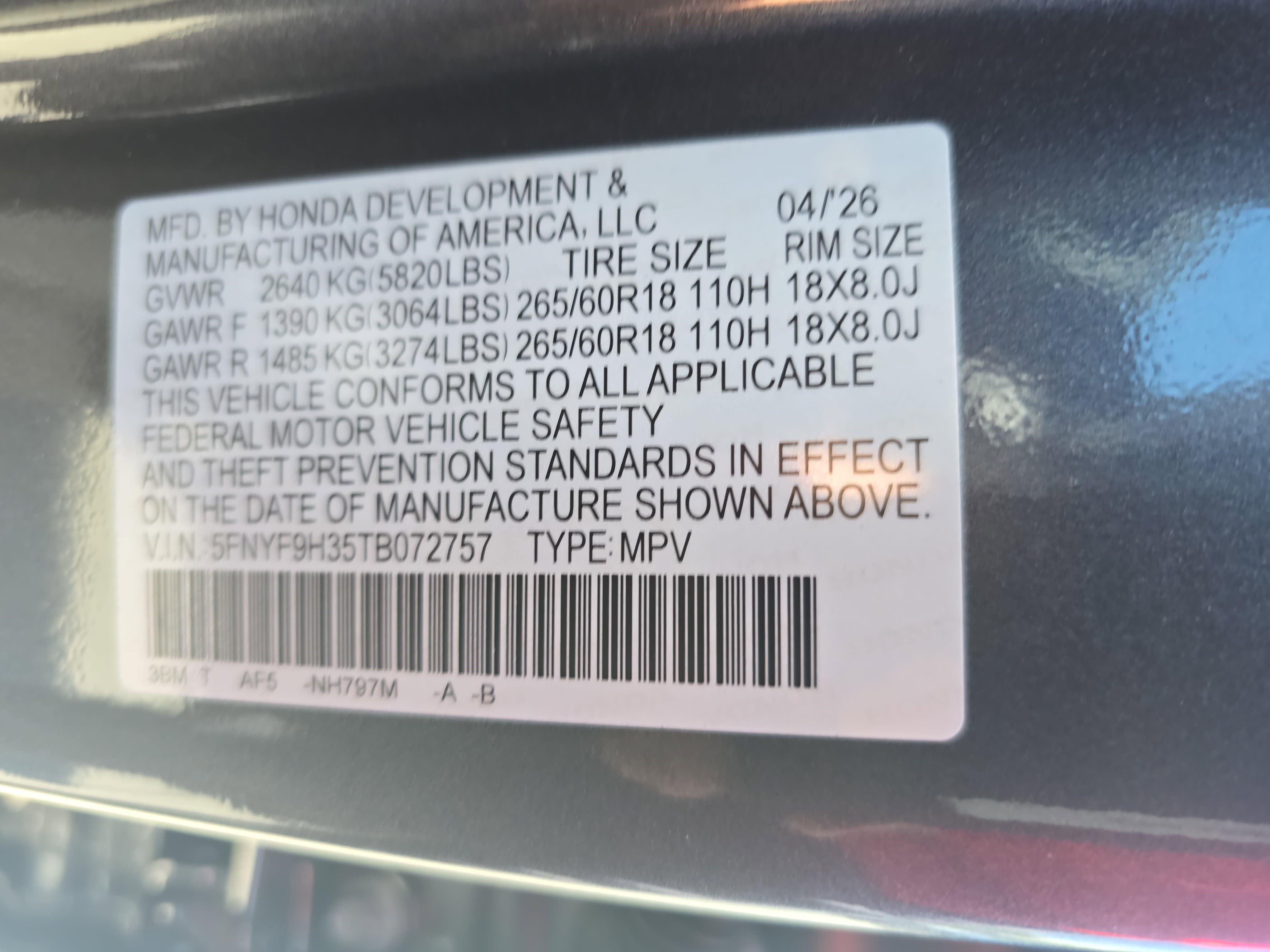 New 2026 Honda Passport RTL image 35