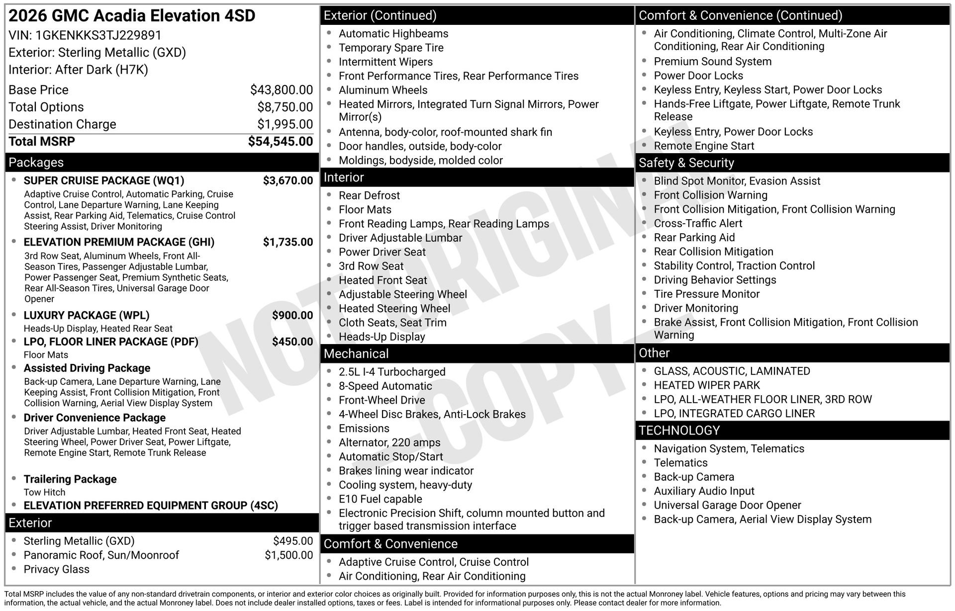 New 2026 GMC Acadia Elevation w/ Super Cruise Package image 5