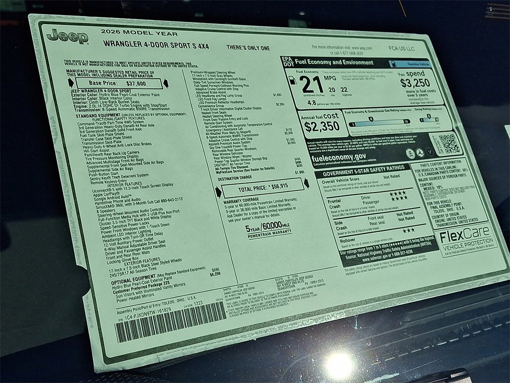 New 2026 Jeep Wrangler Sport S image 14