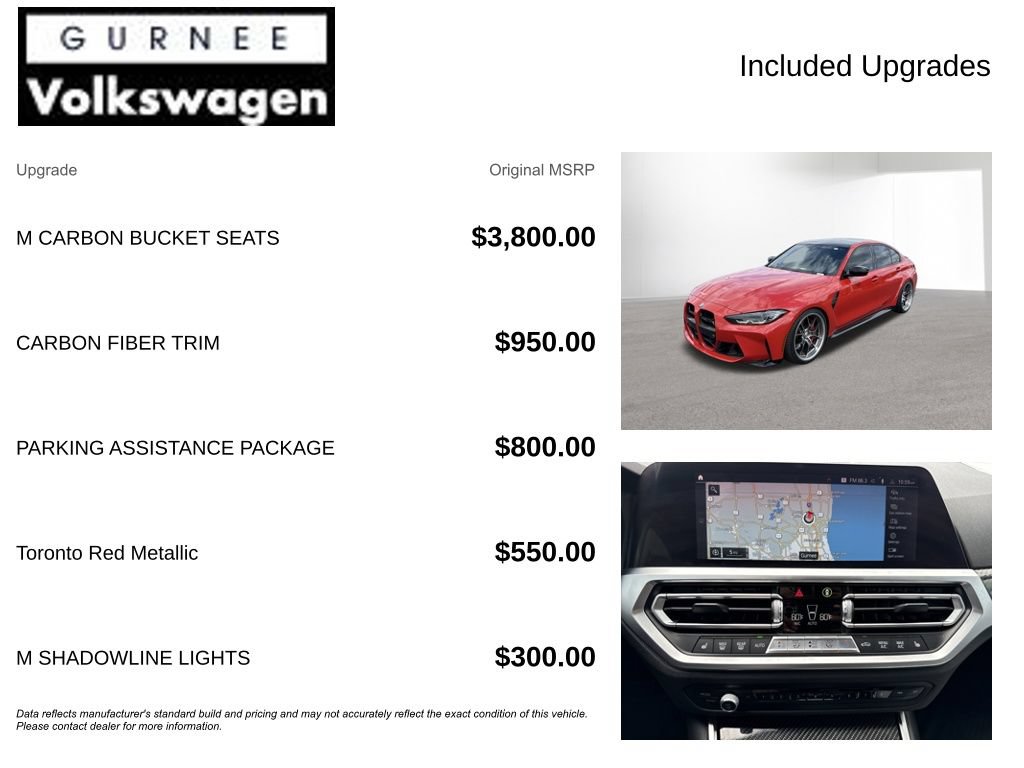 Used 2021 BMW M3 Competition w/ Parking Assistance Package RWD image 4