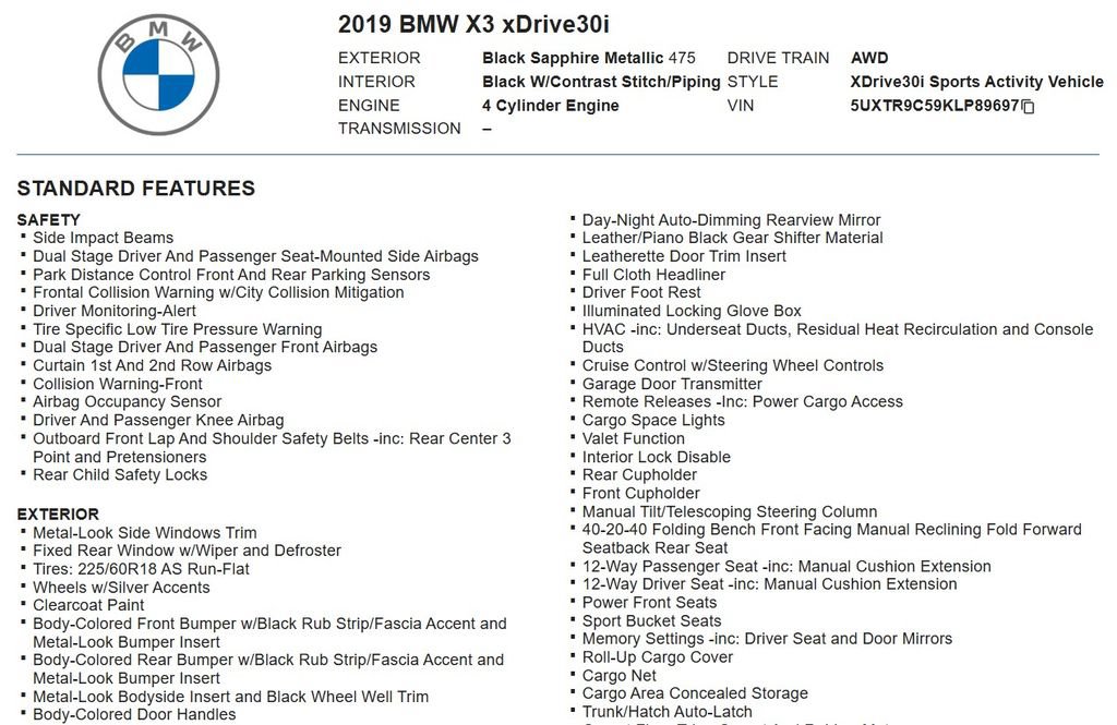 Used 2019 BMW X3 xDrive30i w/ Driving Assistance Package AWD/4WD image 17