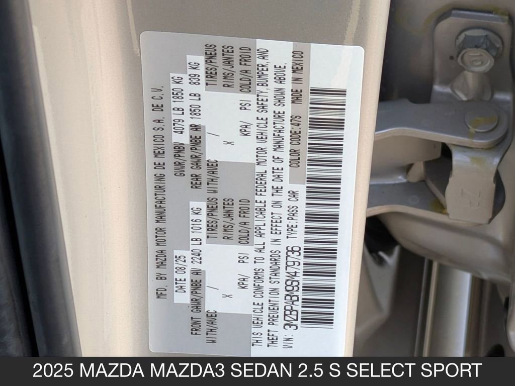 New 2025 MAZDA MAZDA3 s image 40