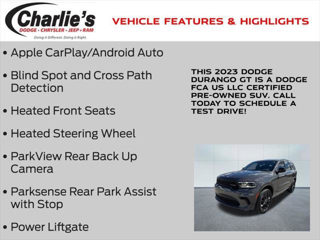 Certified 2023 Dodge Durango GT w/ Blacktop Package image 7