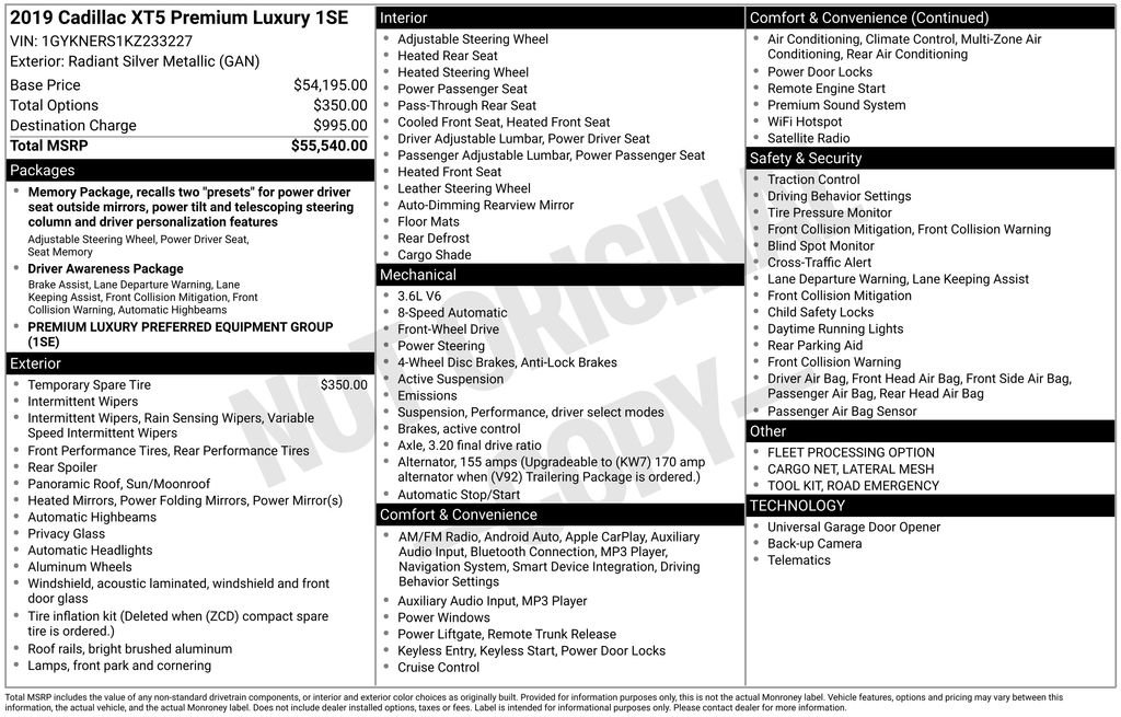 Used 2019 Cadillac XT5 Premium Luxury image 24