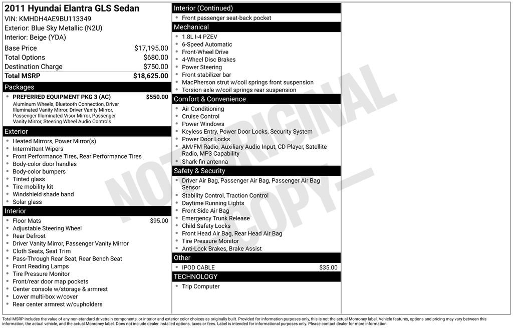 Used 2011 Hyundai Elantra GLS w/ Preferred Equipment Pkg 3 image 30