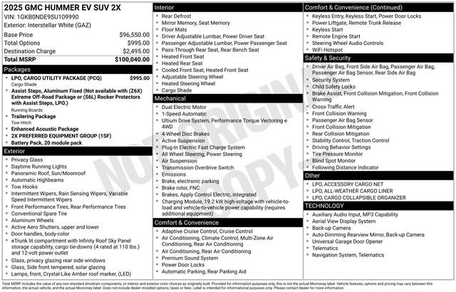 Used 2025 GMC Hummer EV 2X w/ LPO, Cargo Utility Package AWD/4WD image 49
