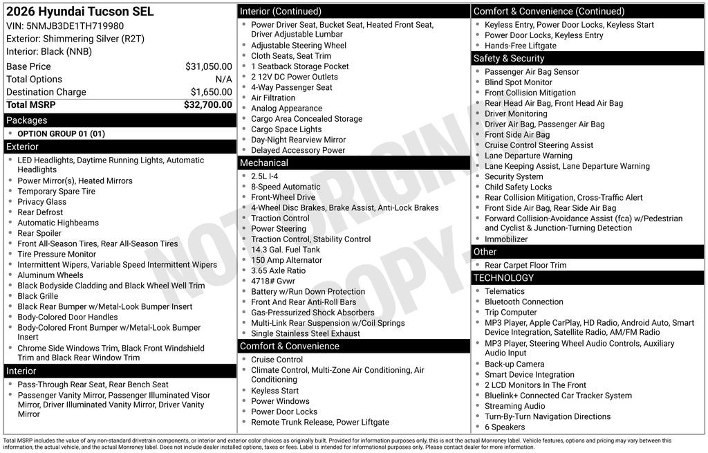 Used 2026 Hyundai Tucson SEL FWD image 31