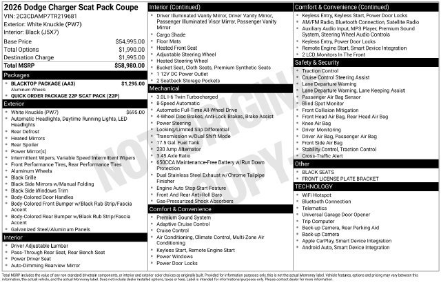 New 2026 Dodge Charger Scat Pack w/ Blacktop Package AWD/4WD image 29
