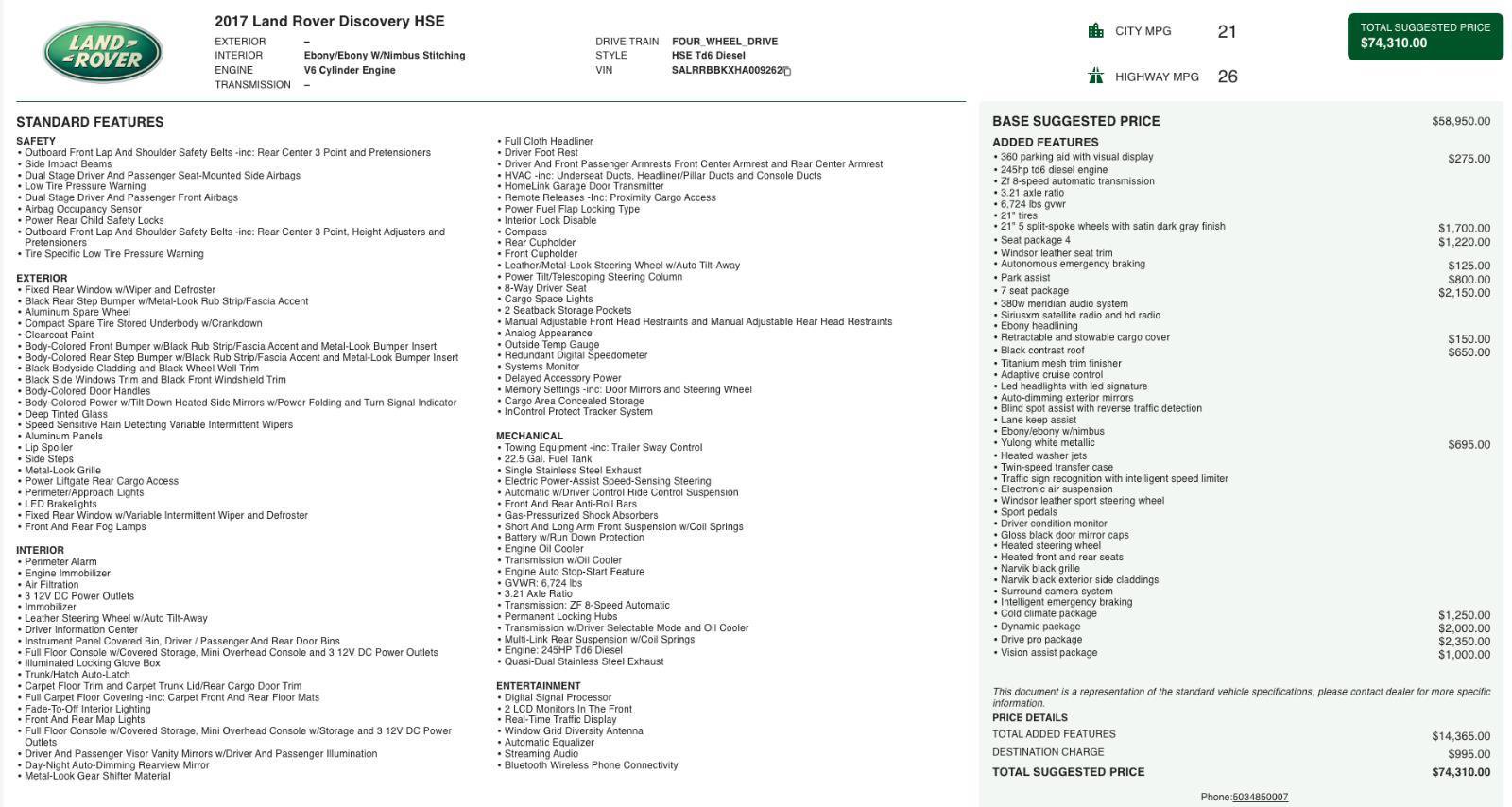 Used 2017 Land Rover Discovery HSE image 7