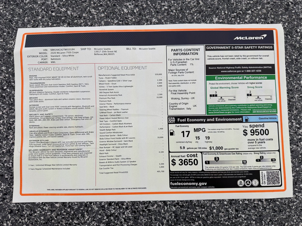 Used 2026 McLaren 750S RWD image 50