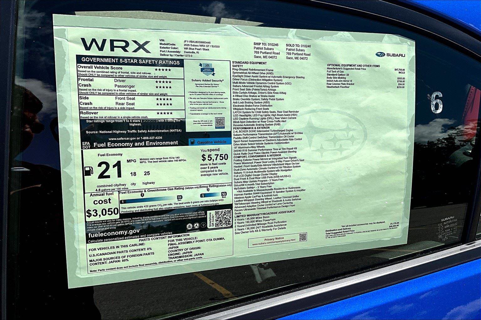 New 2025 Subaru WRX GT image 14