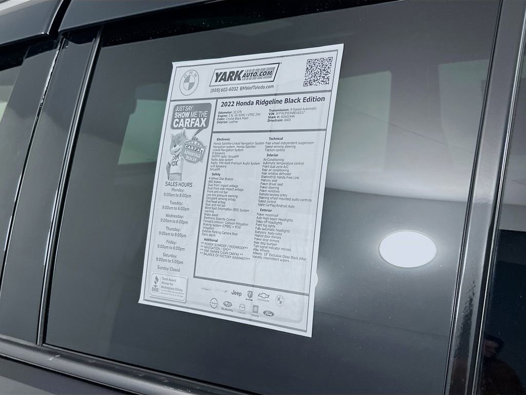 Used 2022 Honda Ridgeline Black Edition image 12