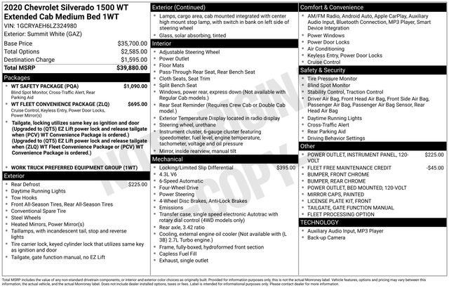 Used 2020 Chevrolet Silverado 1500 W/T w/ WT Safety Package image 6