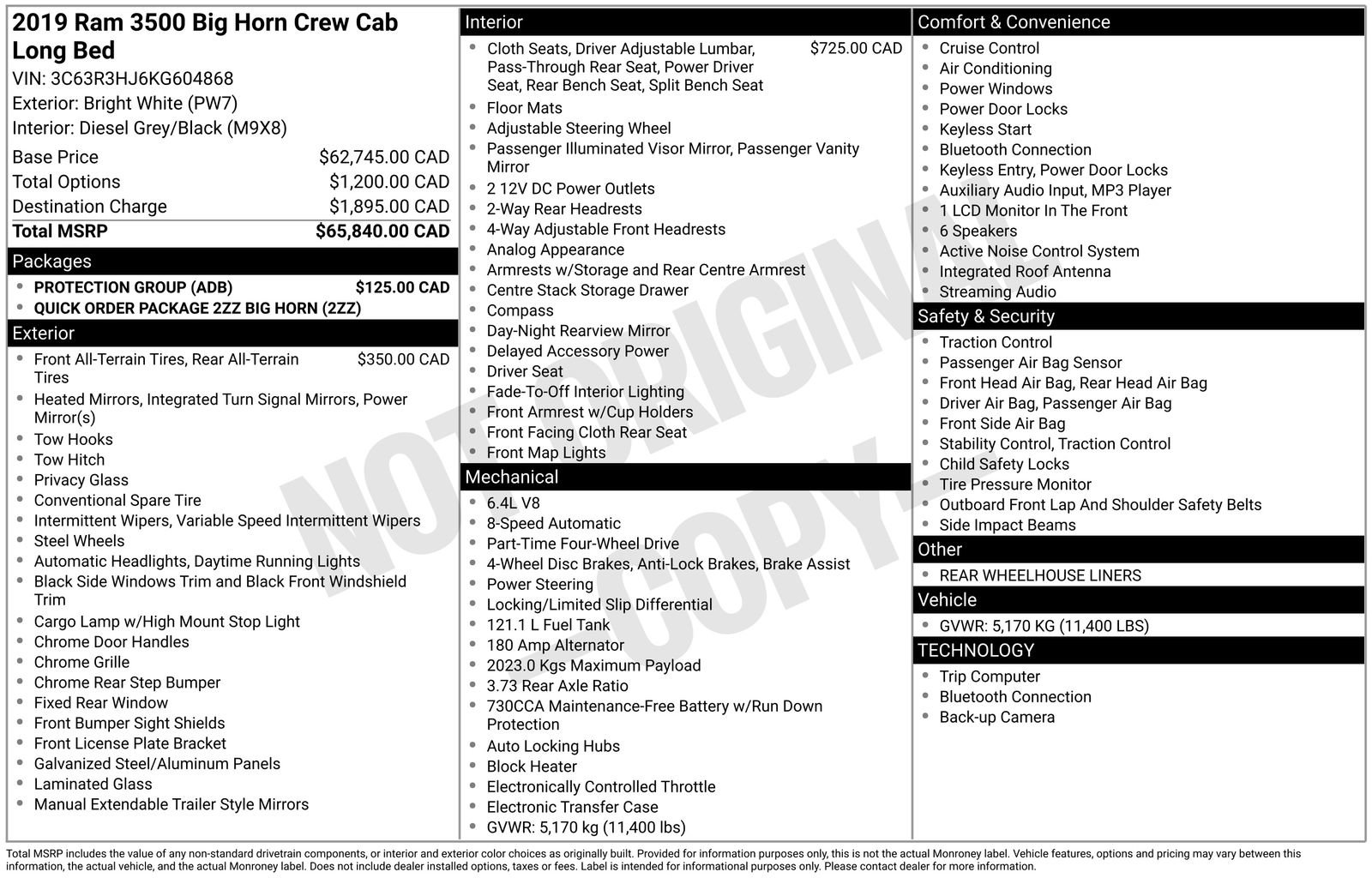 Used 2019 RAM 3500 Big Horn w/ Protection Group image 34