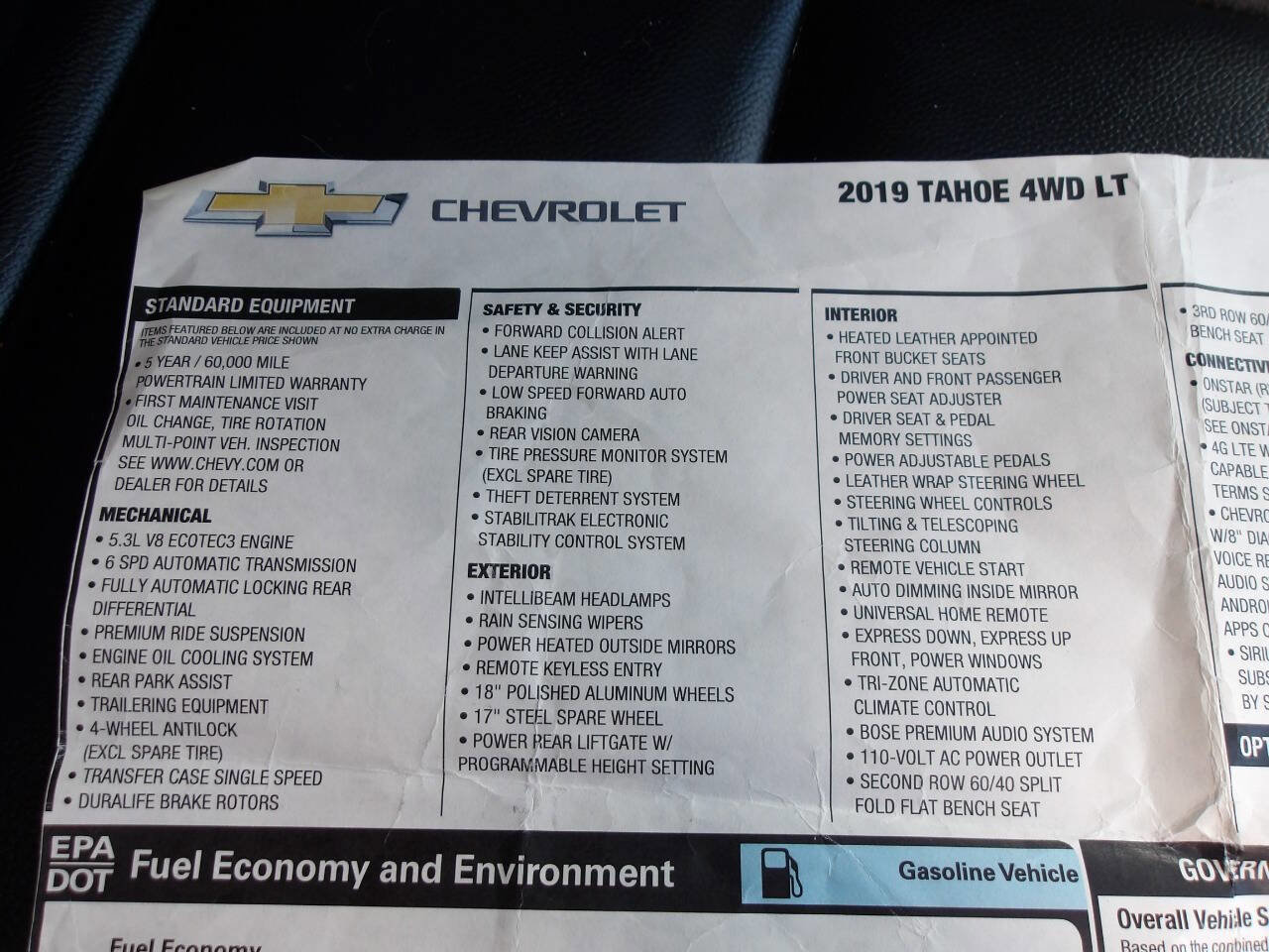 Used 2019 Chevrolet Tahoe LT w/ LT Midnight Edition image 37