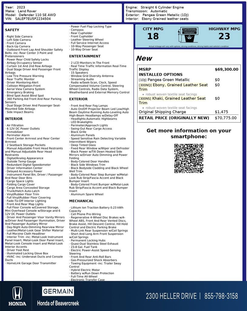 Used 2023 Land Rover Defender 110 SE AWD/4WD image 30