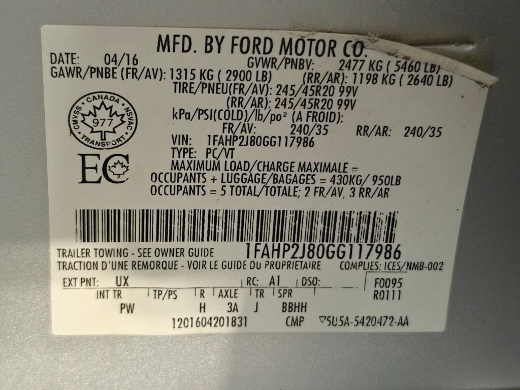 Used 2016 Ford Taurus Limited w/ Equipment Group 301A AWD/4WD image 59
