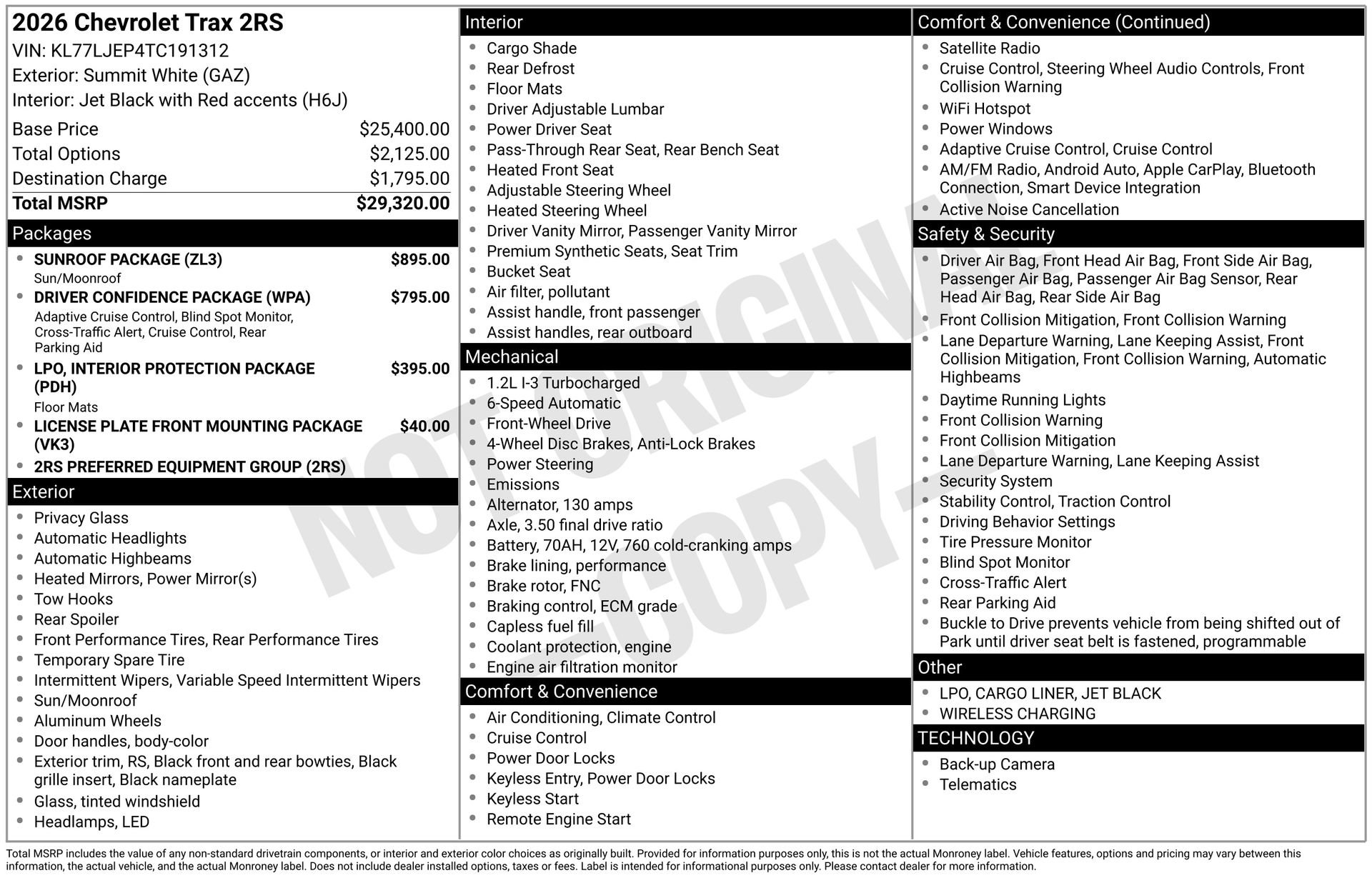 New 2026 Chevrolet Trax RS w/ Sunroof Package FWD image 5