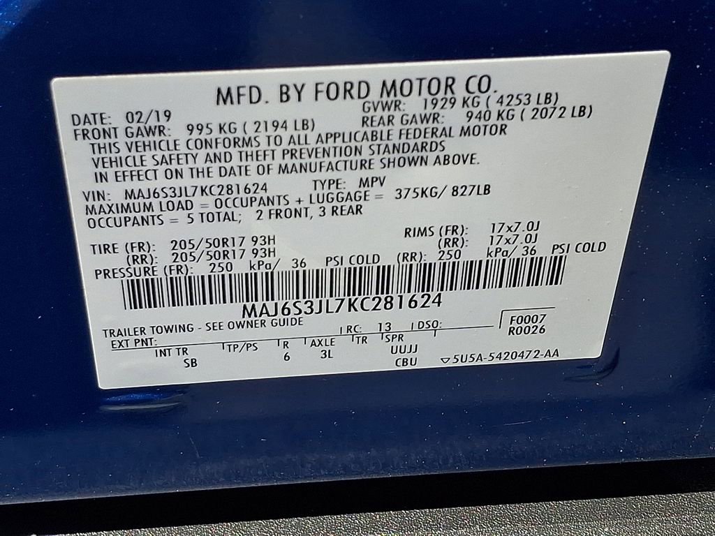 Certified 2019 Ford EcoSport SES AWD/4WD image 27