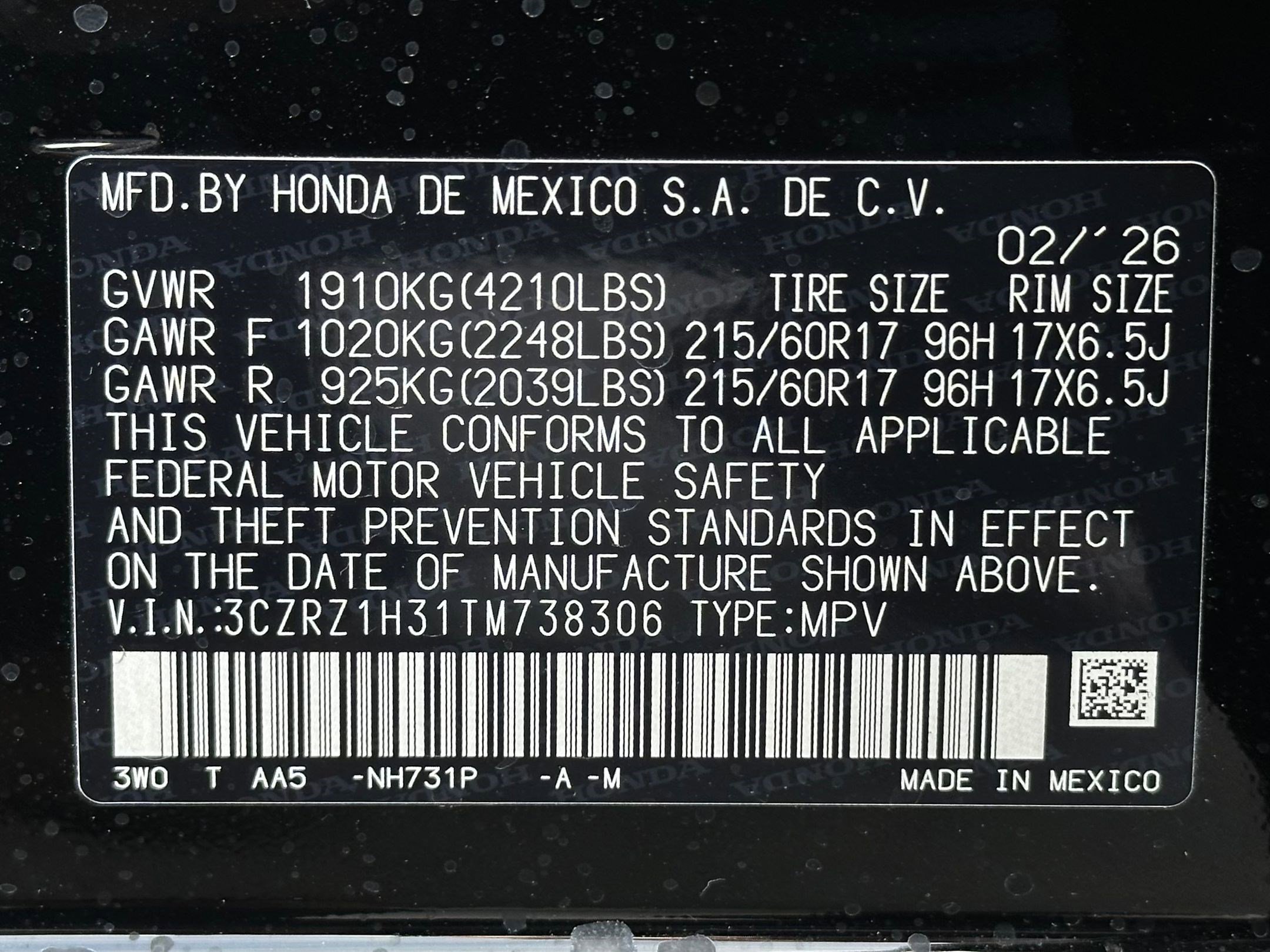 New 2026 Honda HR-V LX image 21