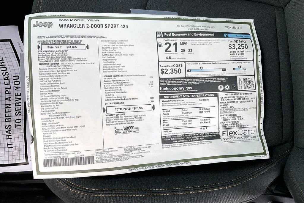 New 2026 Jeep Wrangler Sport image 14