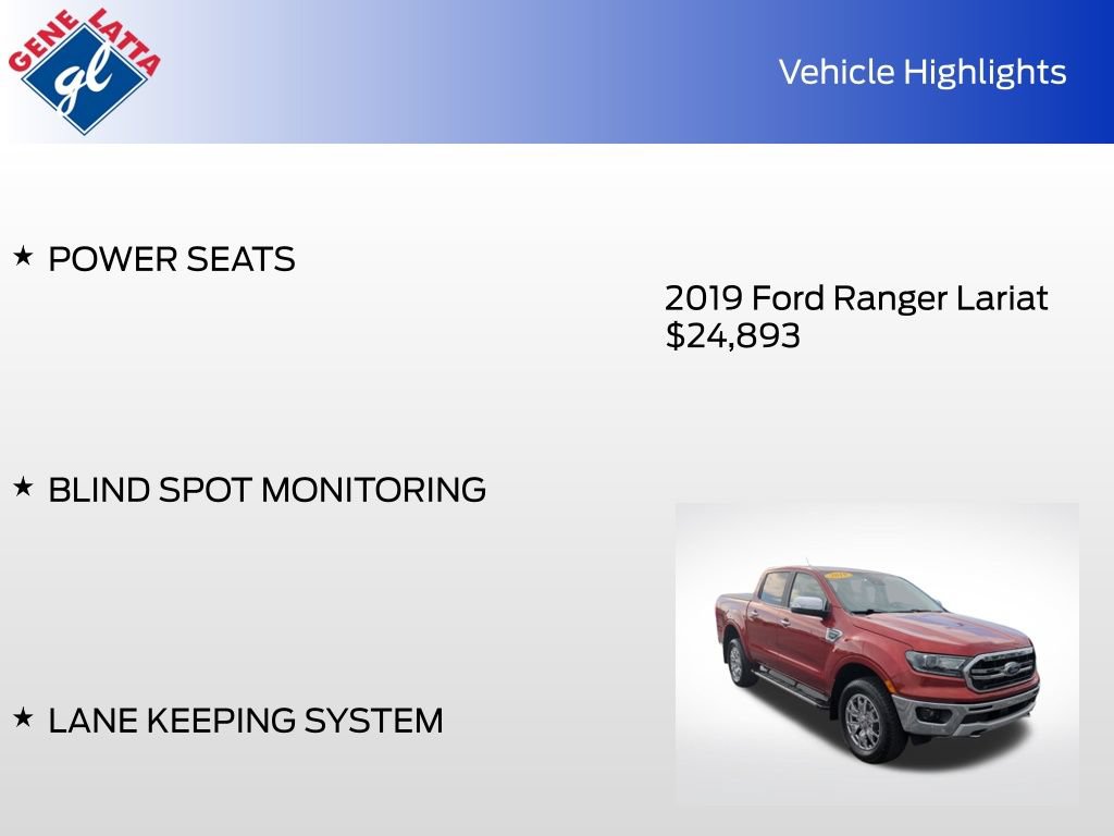 Certified 2019 Ford Ranger Lariat w/ Equipment Group 501A Mid AWD/4WD image 34