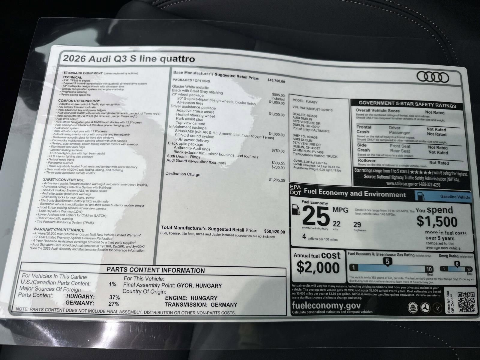 New 2026 Audi Q3 quattro 2.0T image 34