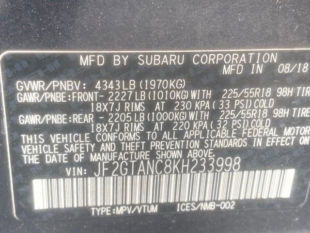 Used 2019 Subaru Crosstrek 2.0i Limited w/ Moonroof Package w/Navigation AWD/4WD image 17