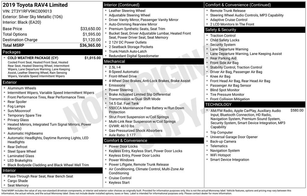 Used 2019 Toyota RAV4 Limited w/ Cold Weather Package FWD image 13