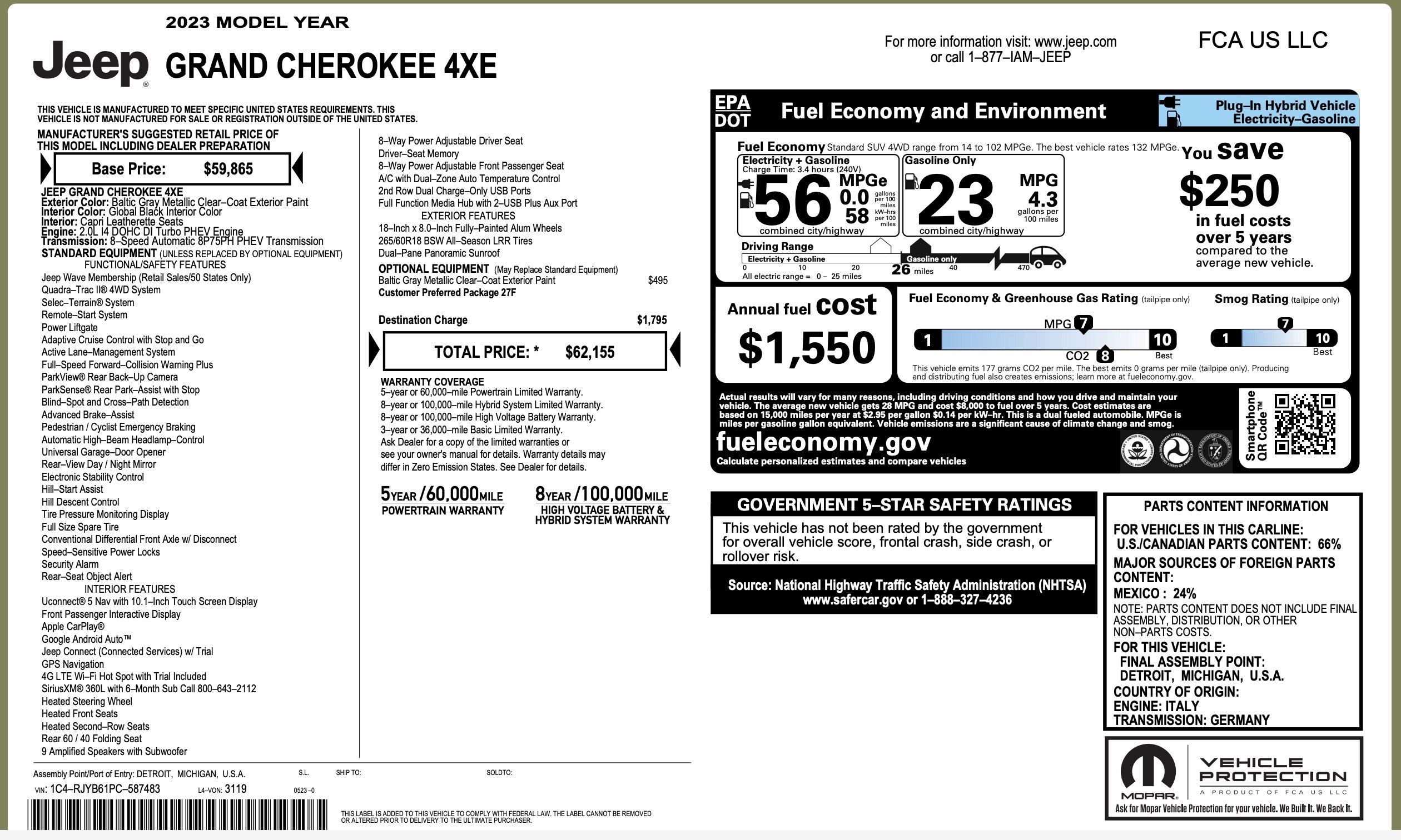 Used 2023 Jeep Grand Cherokee 4WD 4xe image 3