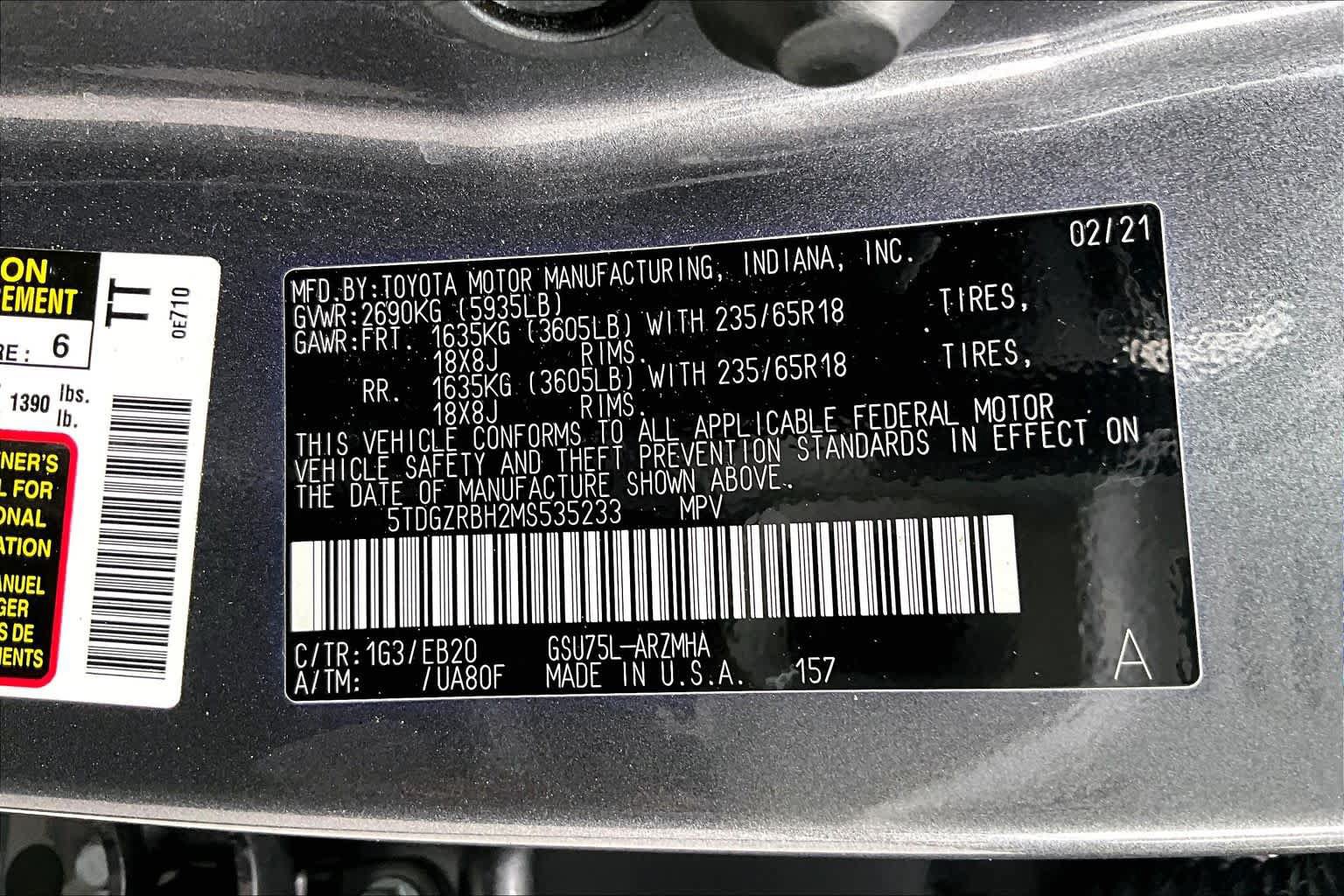Used 2021 Toyota Highlander XLE AWD/4WD image 37