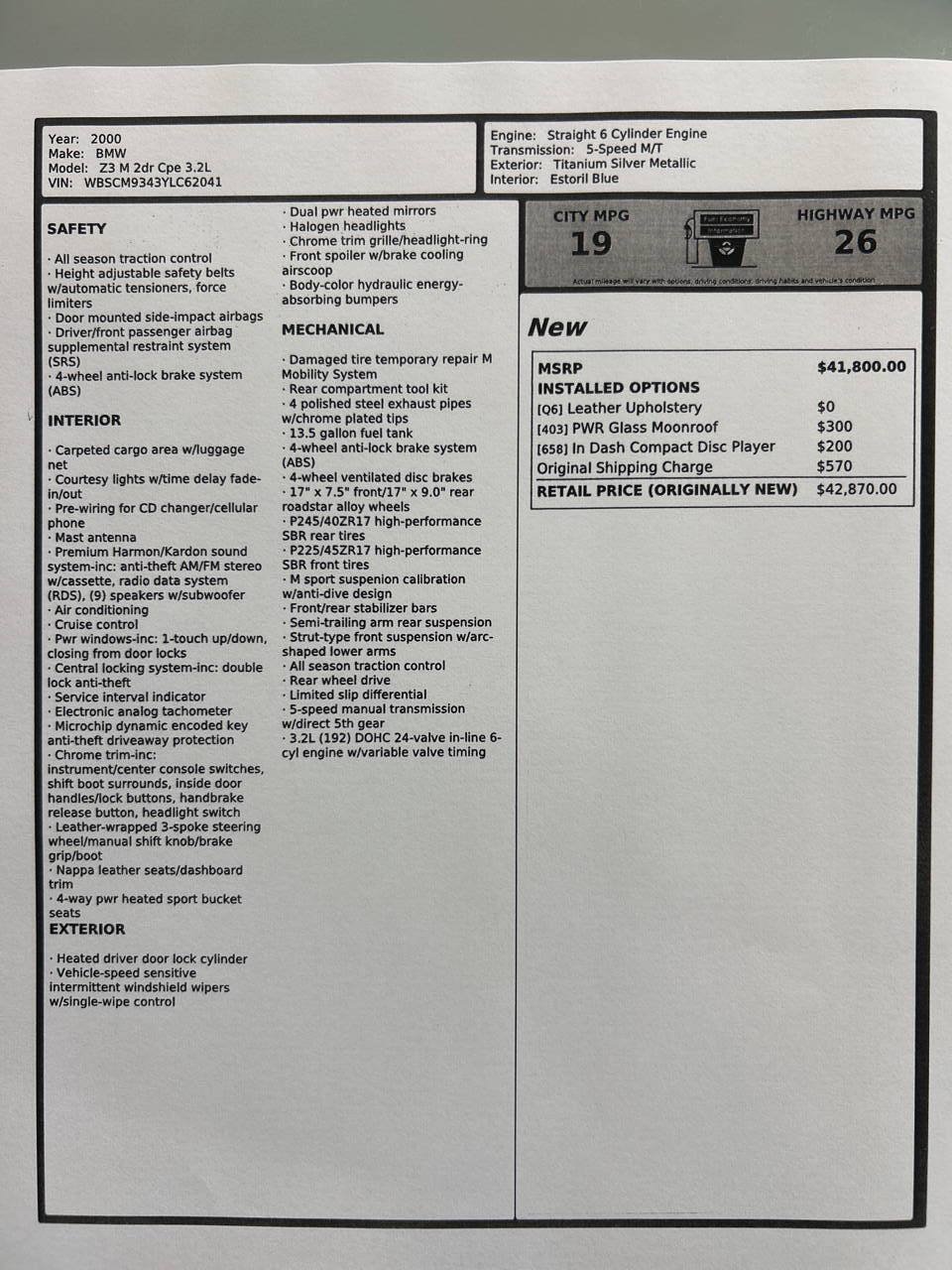 Used 2000 BMW M Coupe RWD image 4