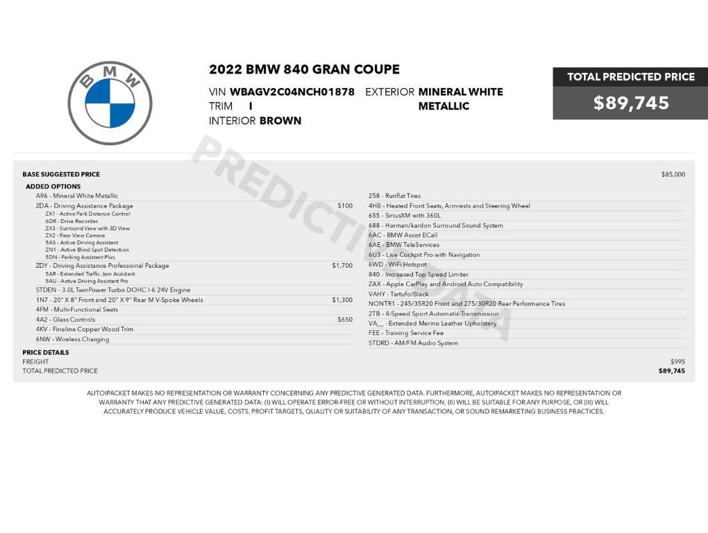 Used 2022 BMW 840i Gran Coupe RWD image 2