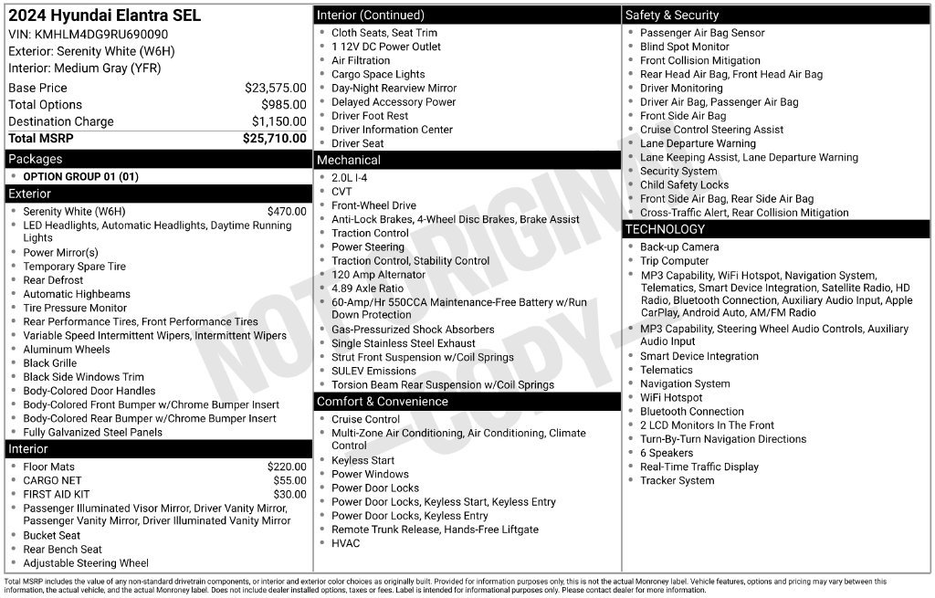 Certified 2024 Hyundai Elantra SEL FWD image 30