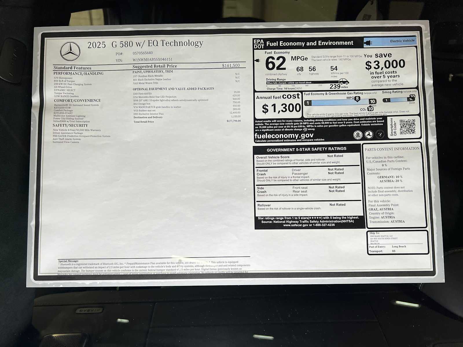 New 2025 Mercedes-Benz G 580 w/ EQ Technology image 37